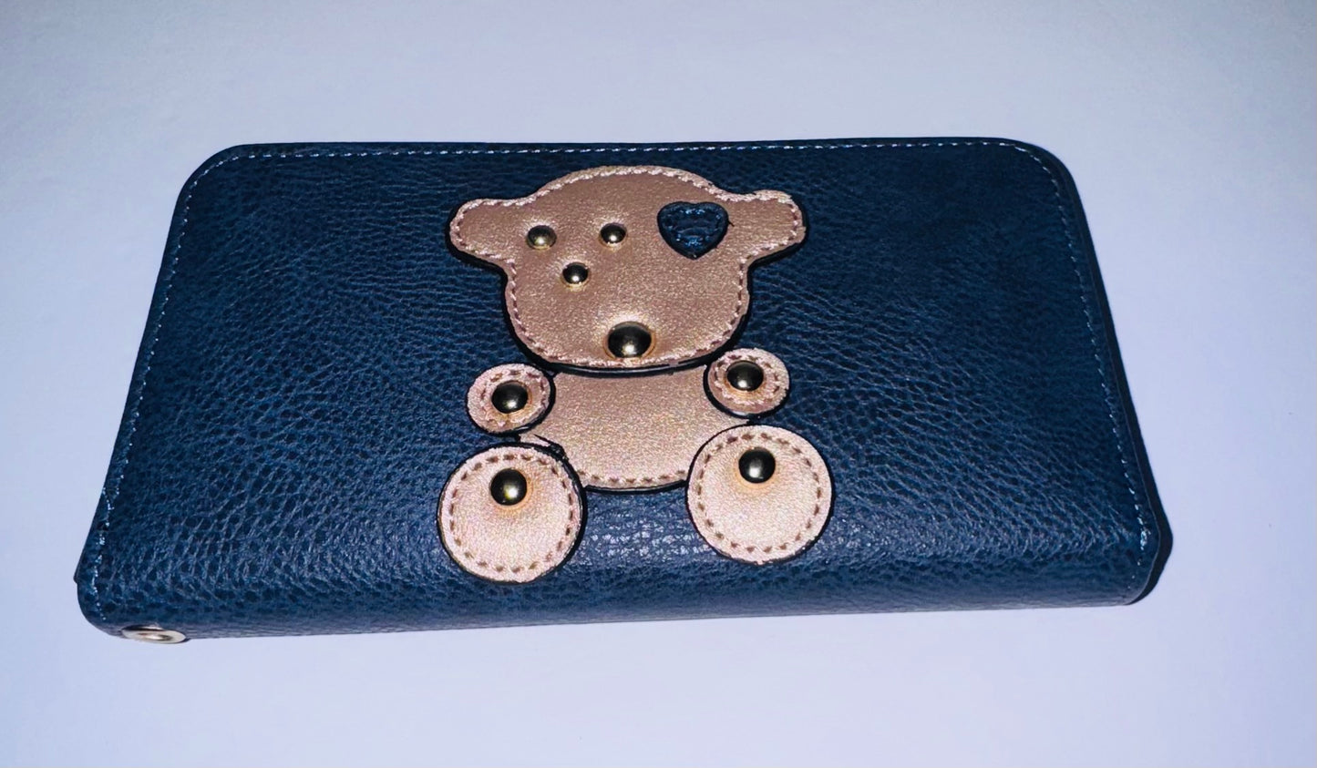 Royal Blue Teddy Charm 3-Piece Handbag Set