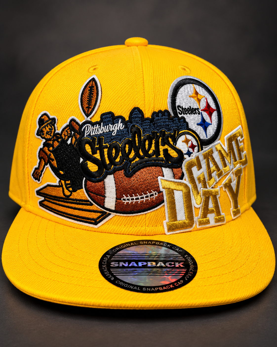 Gold Pittsburgh Game Day Snapback Hat
