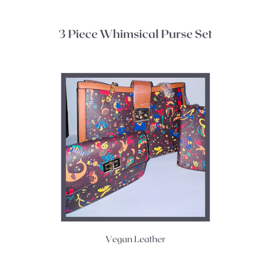 Boho Whimsical 3-Piece Handbag Set