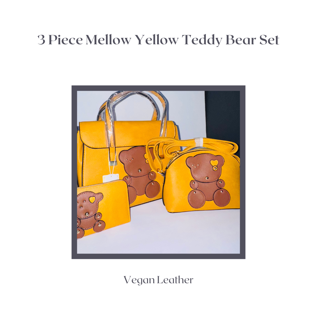 Teddy Love 3-Piece Handbag Set