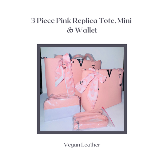Blush Pink 3-Piece Handbag Set