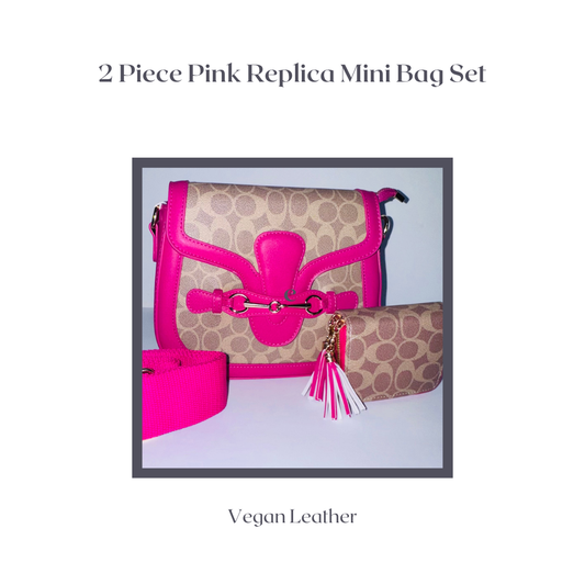Hot Pink Designer Dupe Crossbody Set