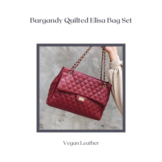 Burgundy Elisa Quilted Shoulder Bag