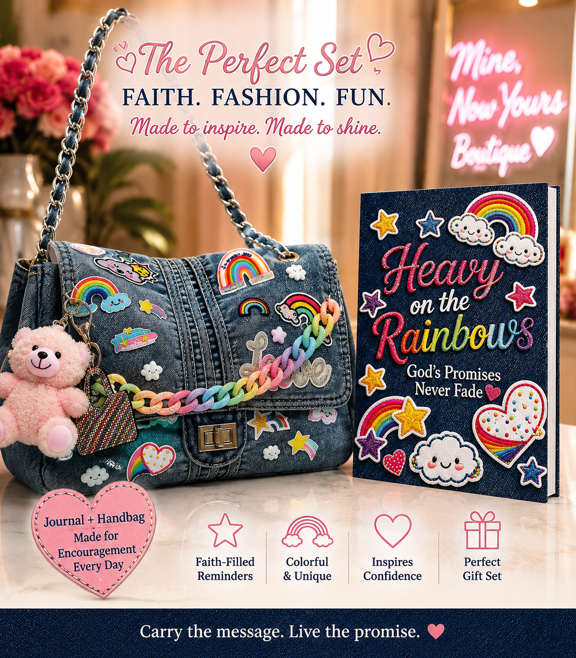 Heavy on the Rainbows Journal & Handbag Gift Set