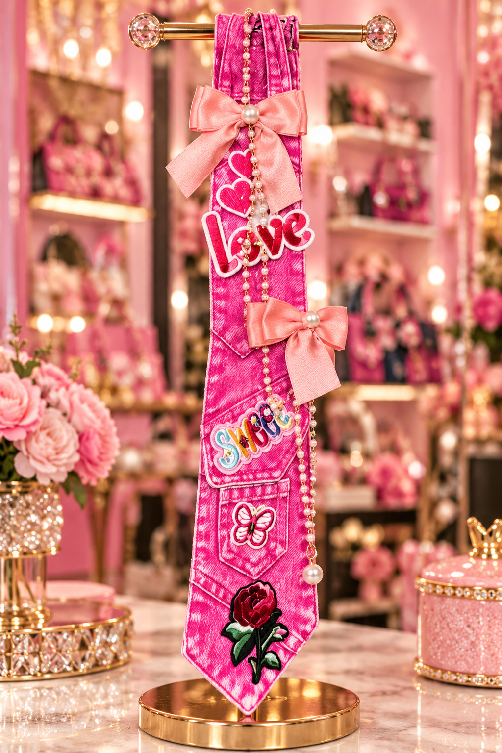 The Pink Reign Necklace Tie Set
