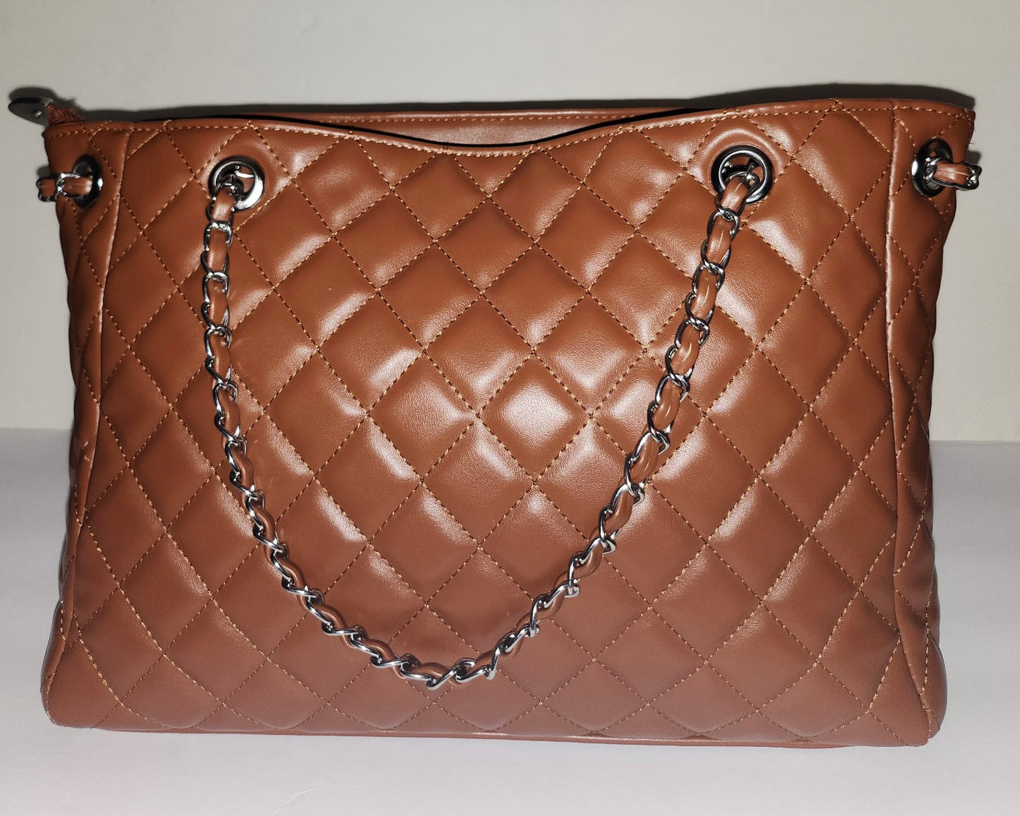 Baby Elisa Quilted Shoulder Bag in Caramel-Brown