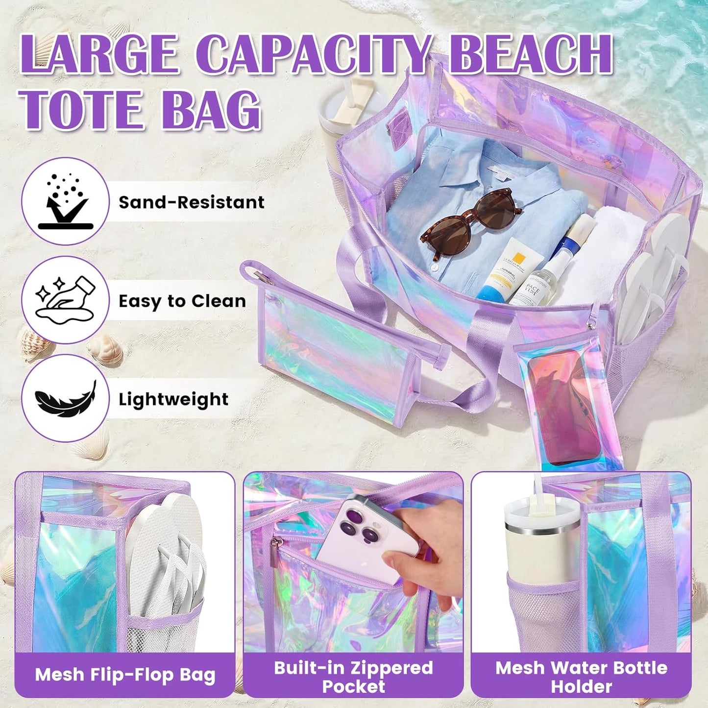 Iridescent Beach Tote Bag
