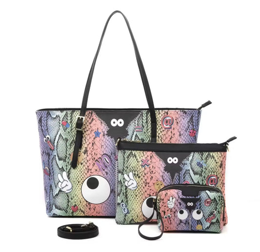 3 in 1 Eye Theme Fun Bag Graffiti