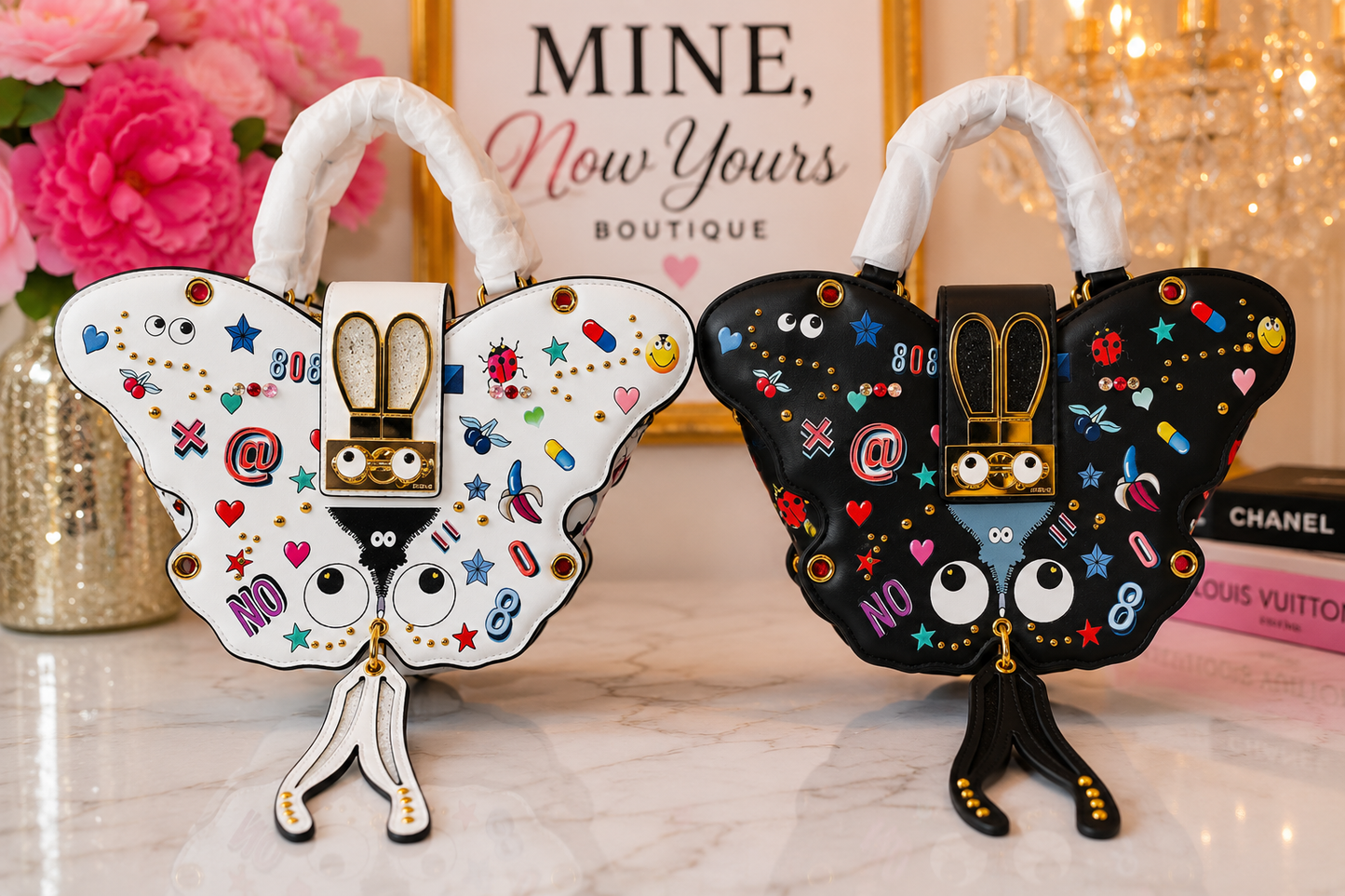 Flutter Pop Eye Theme Butterfly Handbag