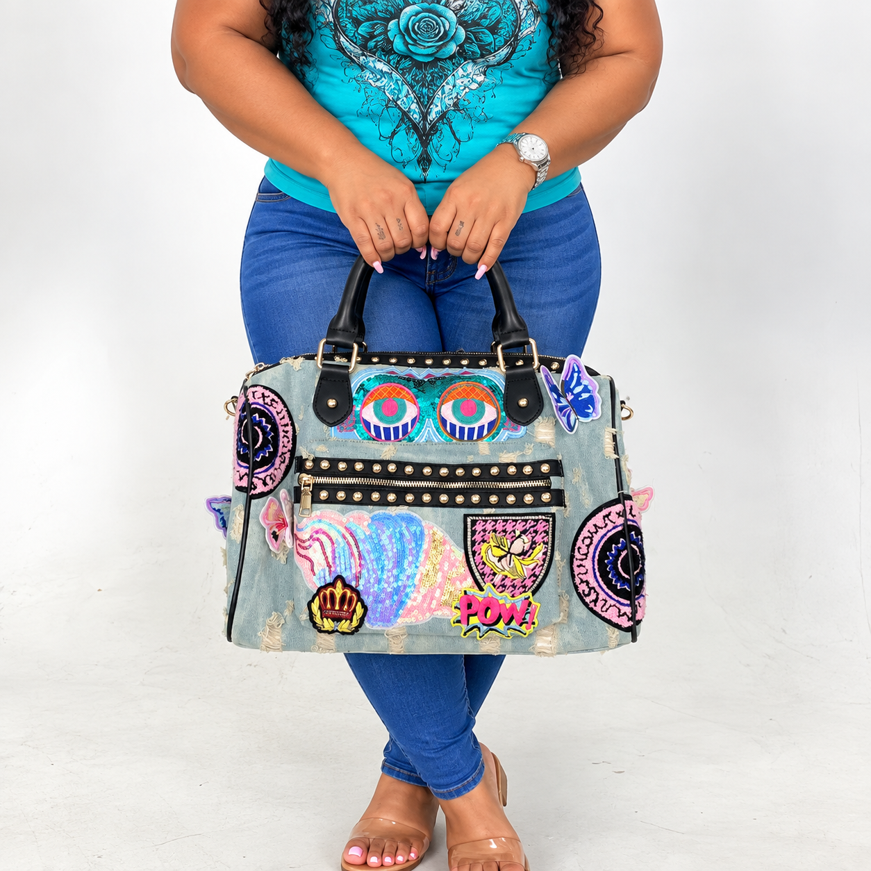 The Brat Patch Denim Carry-All