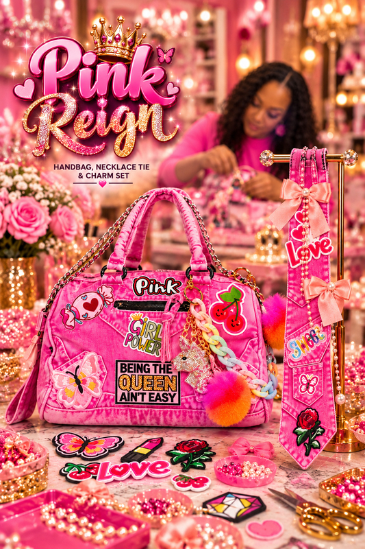 The Pink Reign Necklace Tie Set