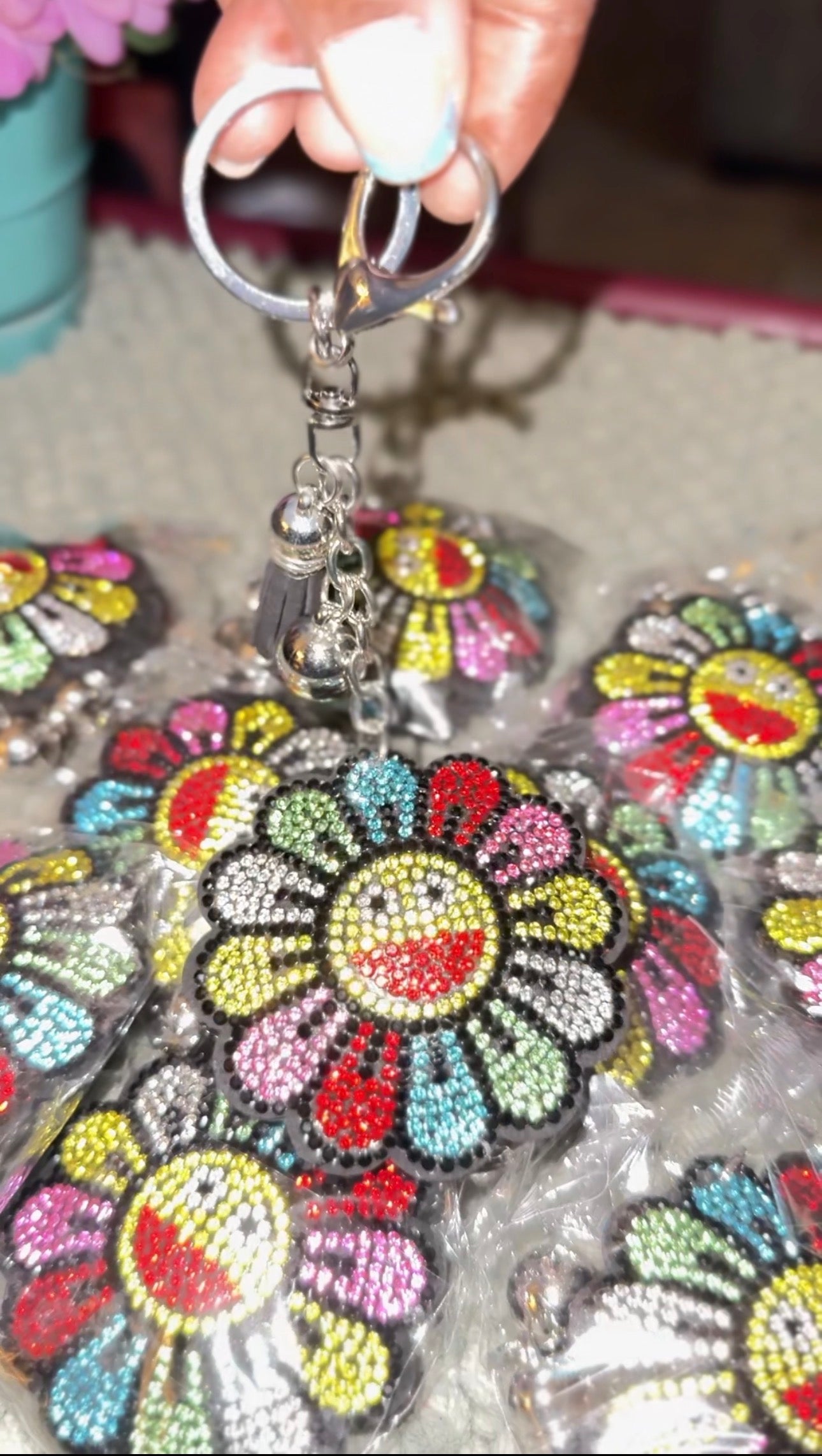 Rainbow Sunflower Charm