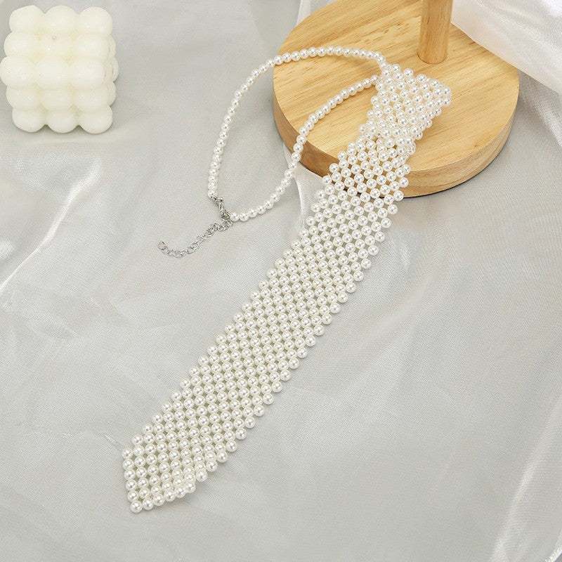 The Pearl Agenda: Pearl Tie Necklace & Headpiece Set