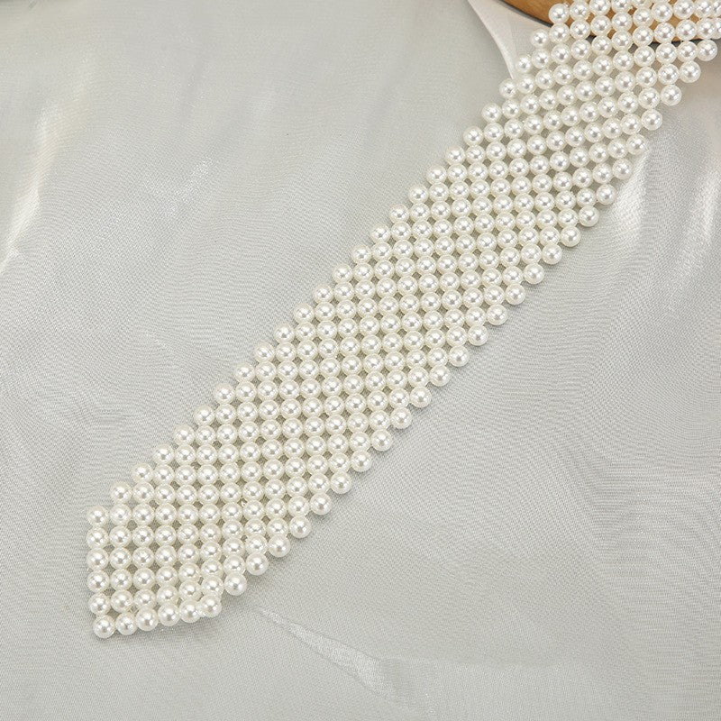 The Pearl Agenda: Pearl Tie Necklace & Headpiece Set