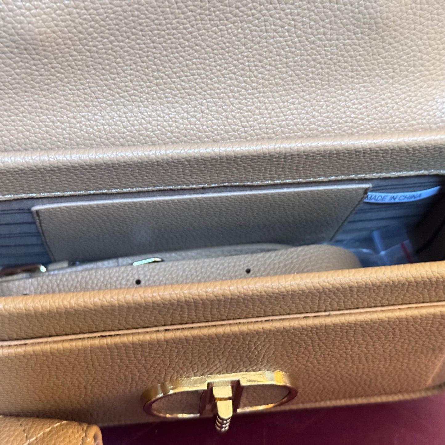 Tan Vegan Leather Handbag & Wallet Set