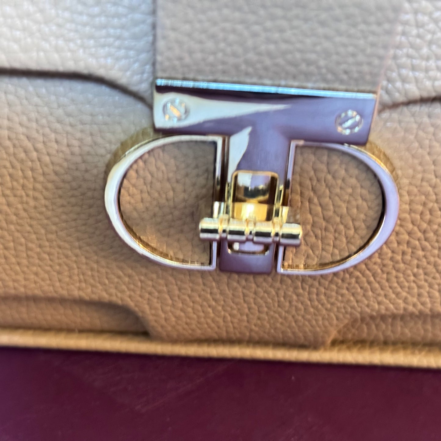 Tan Vegan Leather Handbag & Wallet Set