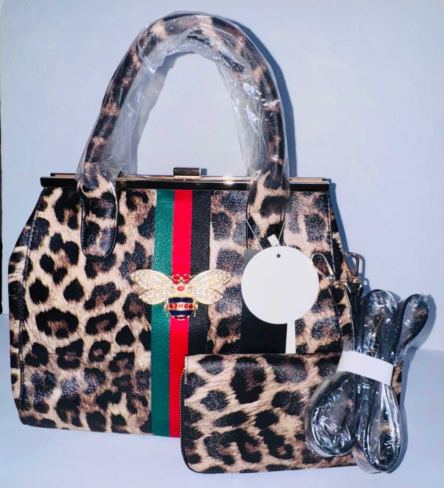 Leopard Print Luxe Handbag Set