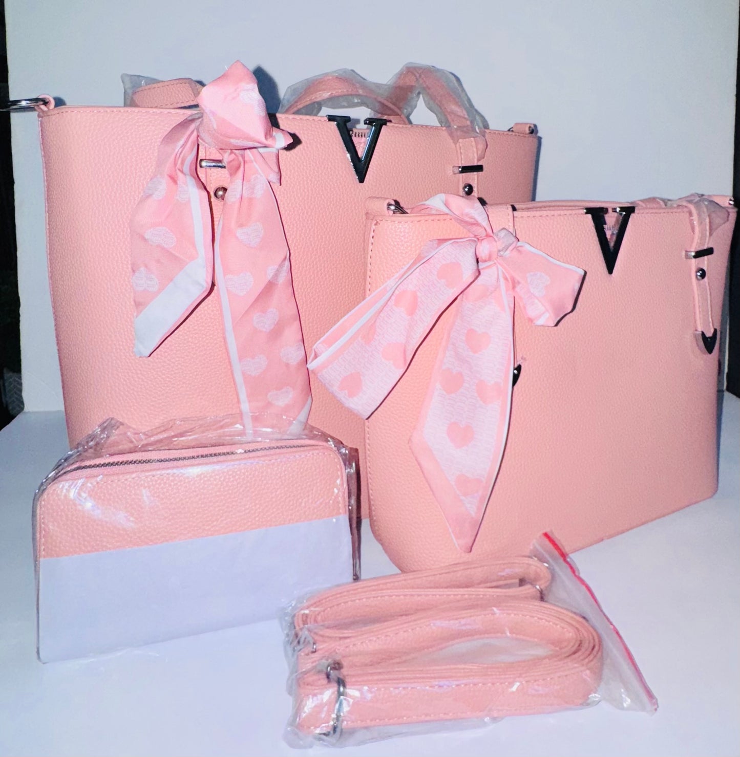 Blush Pink 3-Piece Handbag Set