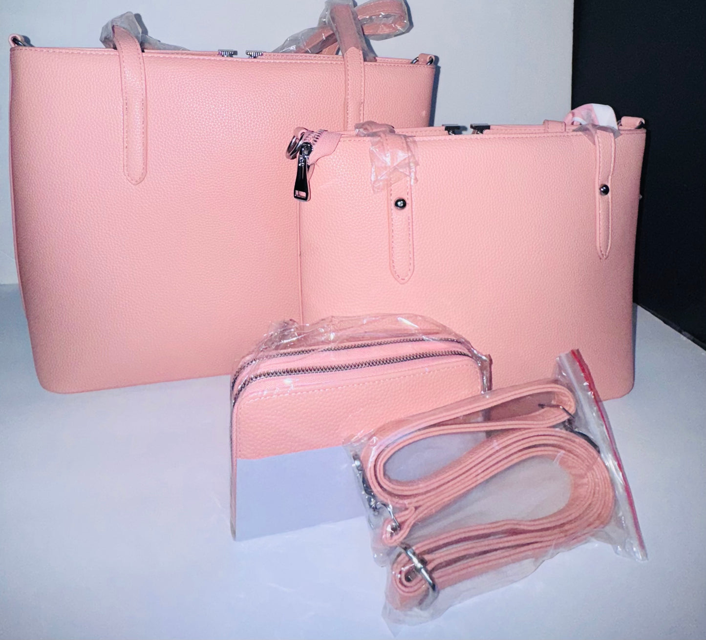 Blush Pink 3-Piece Handbag Set