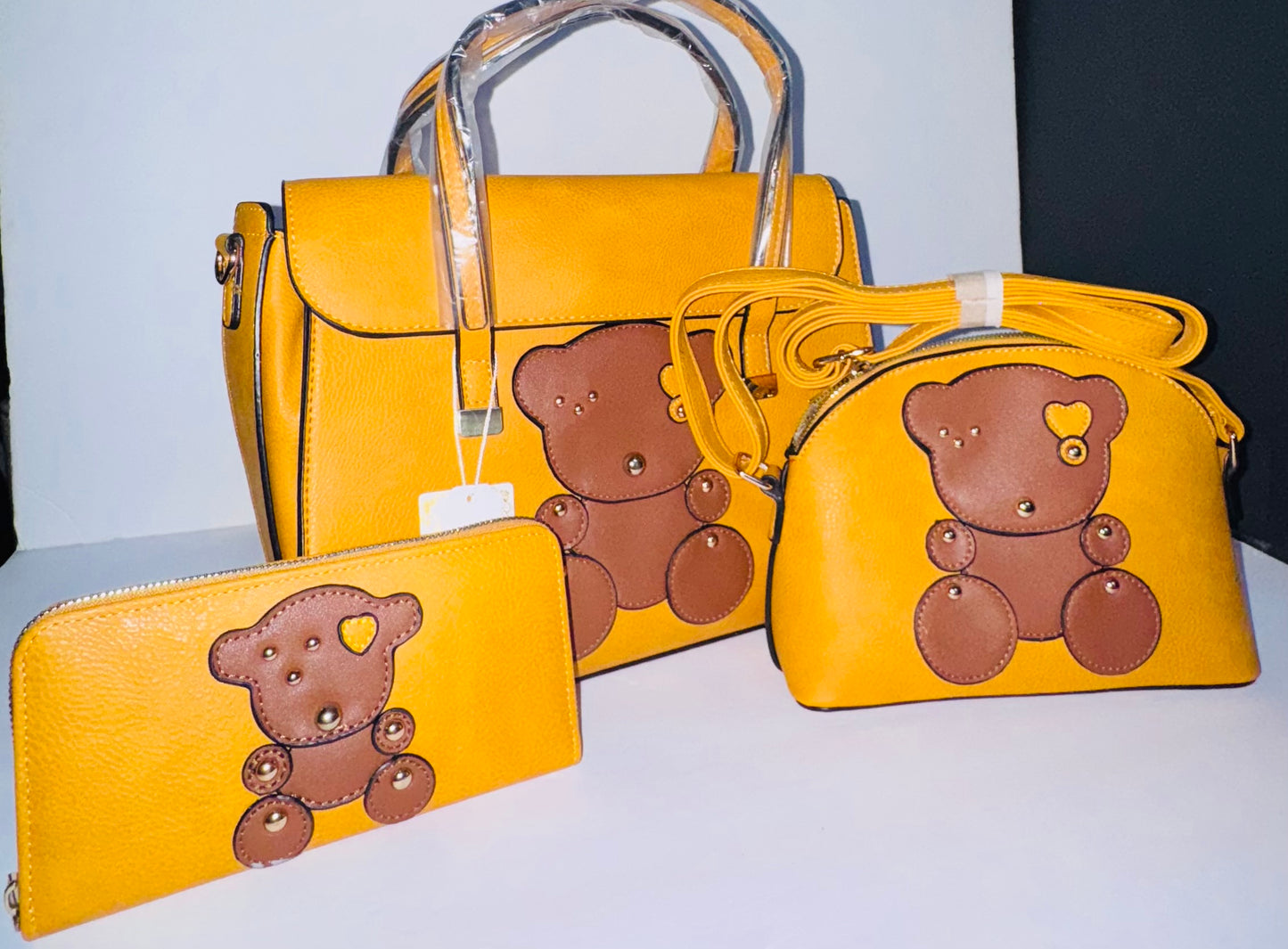 Teddy Love 3-Piece Handbag Set