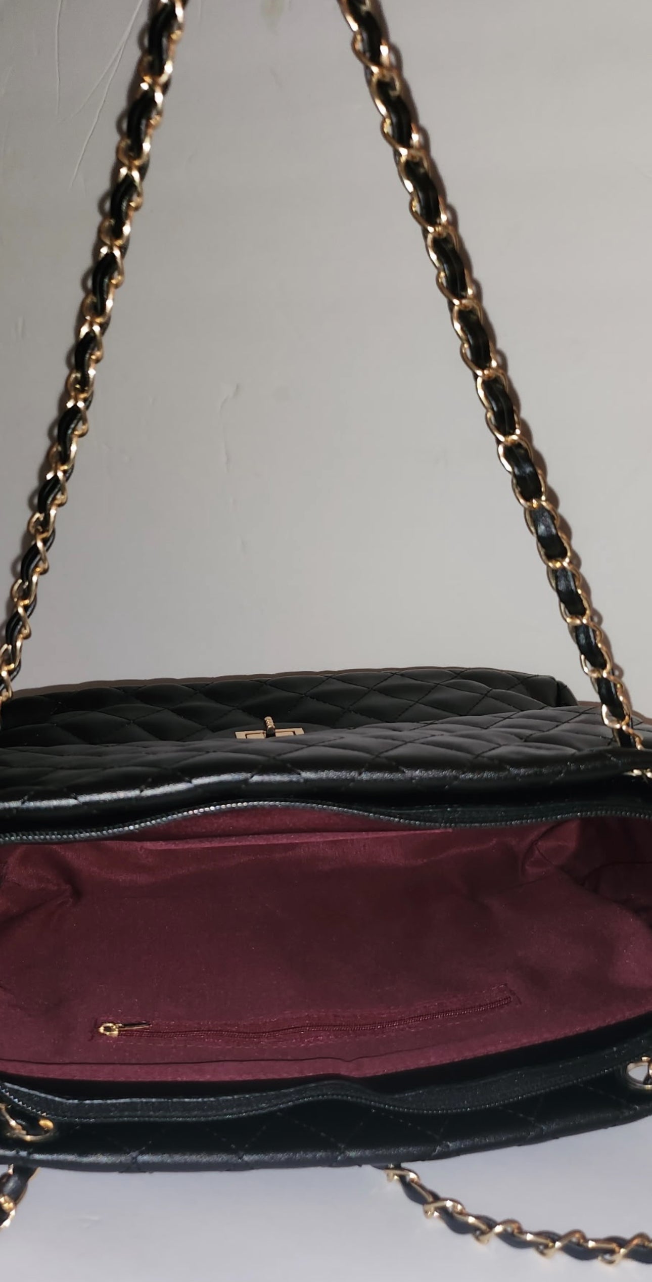 Baby Elisa Quilted Shoulder Bag in Black