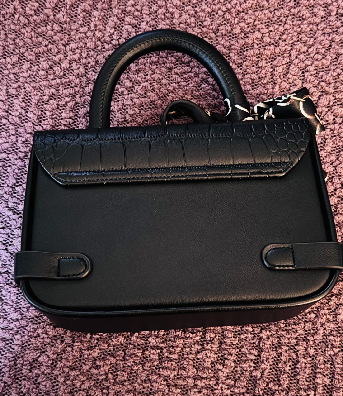 Black Vegan Leather Handbag & Wallet Set