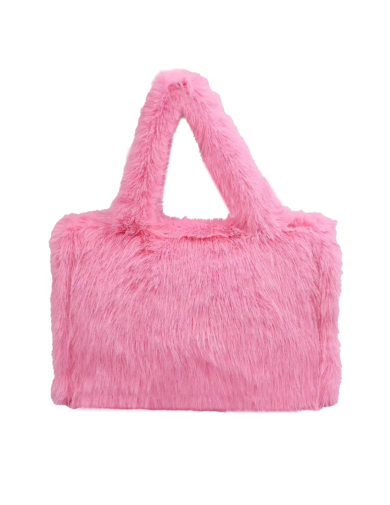 Luxe Oversized Pink Faux Fur Tote