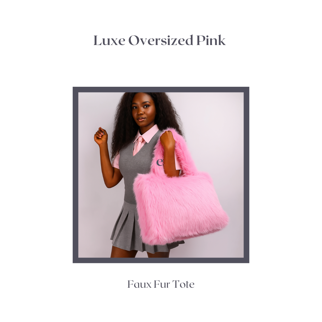 Luxe Oversized Pink Faux Fur Tote
