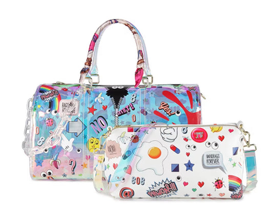 EYE THEME HOLOGRAPHIC DUFFLE