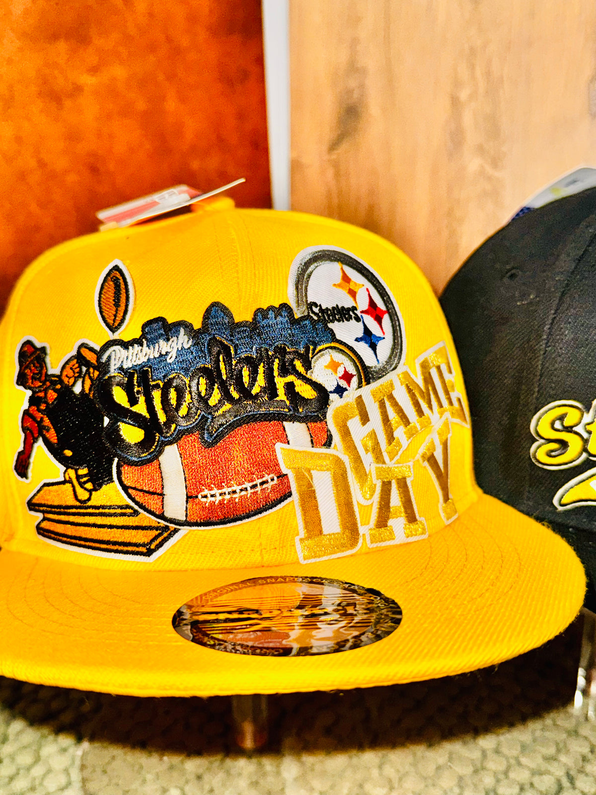 Gold Pittsburgh Game Day Snapback Hat