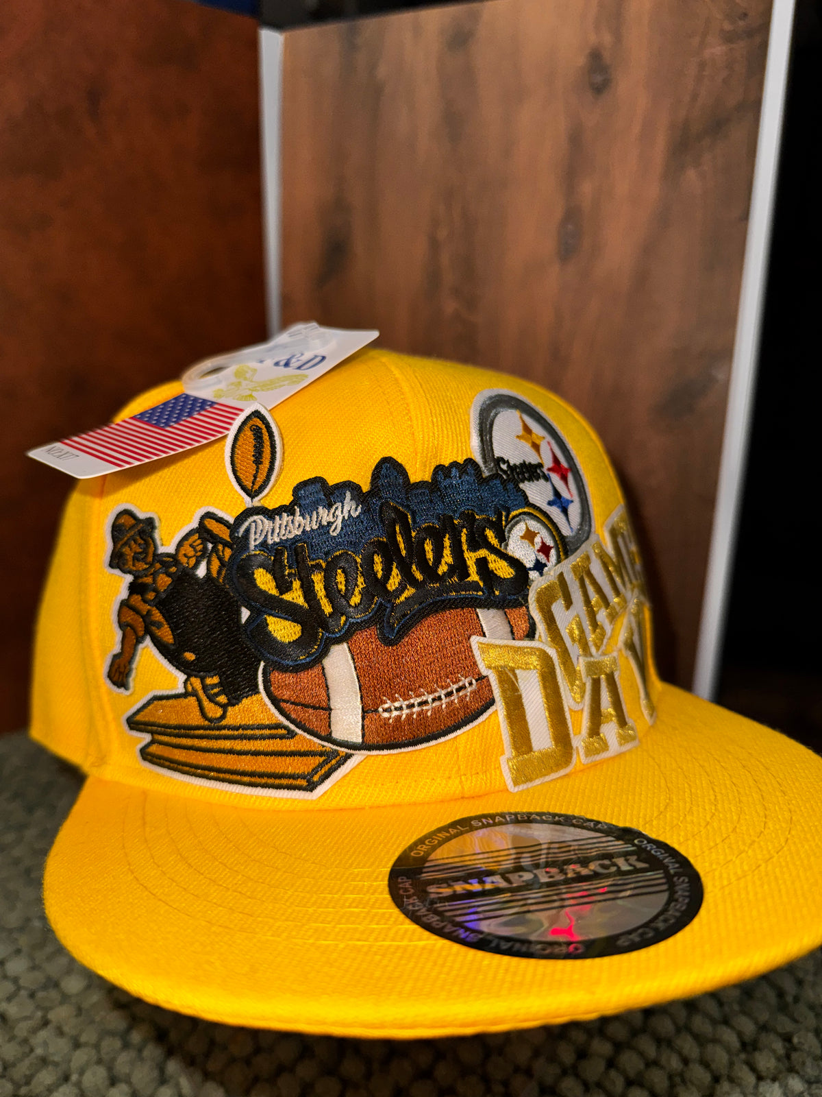 Gold Pittsburgh Game Day Snapback Hat
