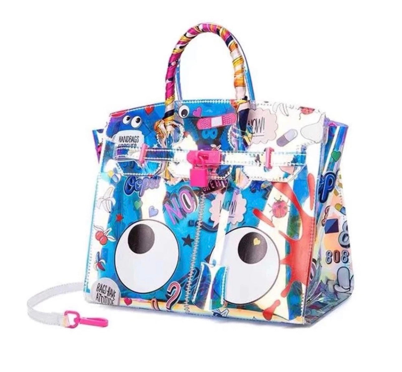 Eye Catching Cartoon Holographic Handbag (Size Small)