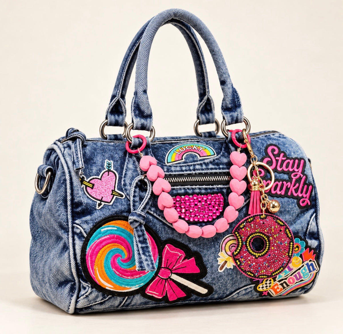 Sweeties Dreams Denim Handbag (Pink)