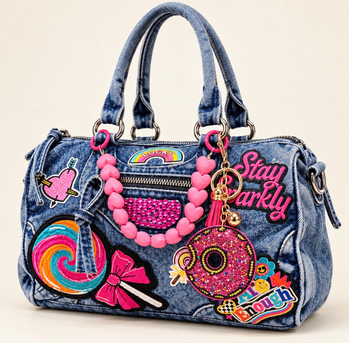 Sweeties Dreams Denim Handbag (Pink)