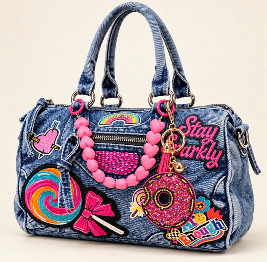 Sweeties Dreams Denim Handbag (Pink)