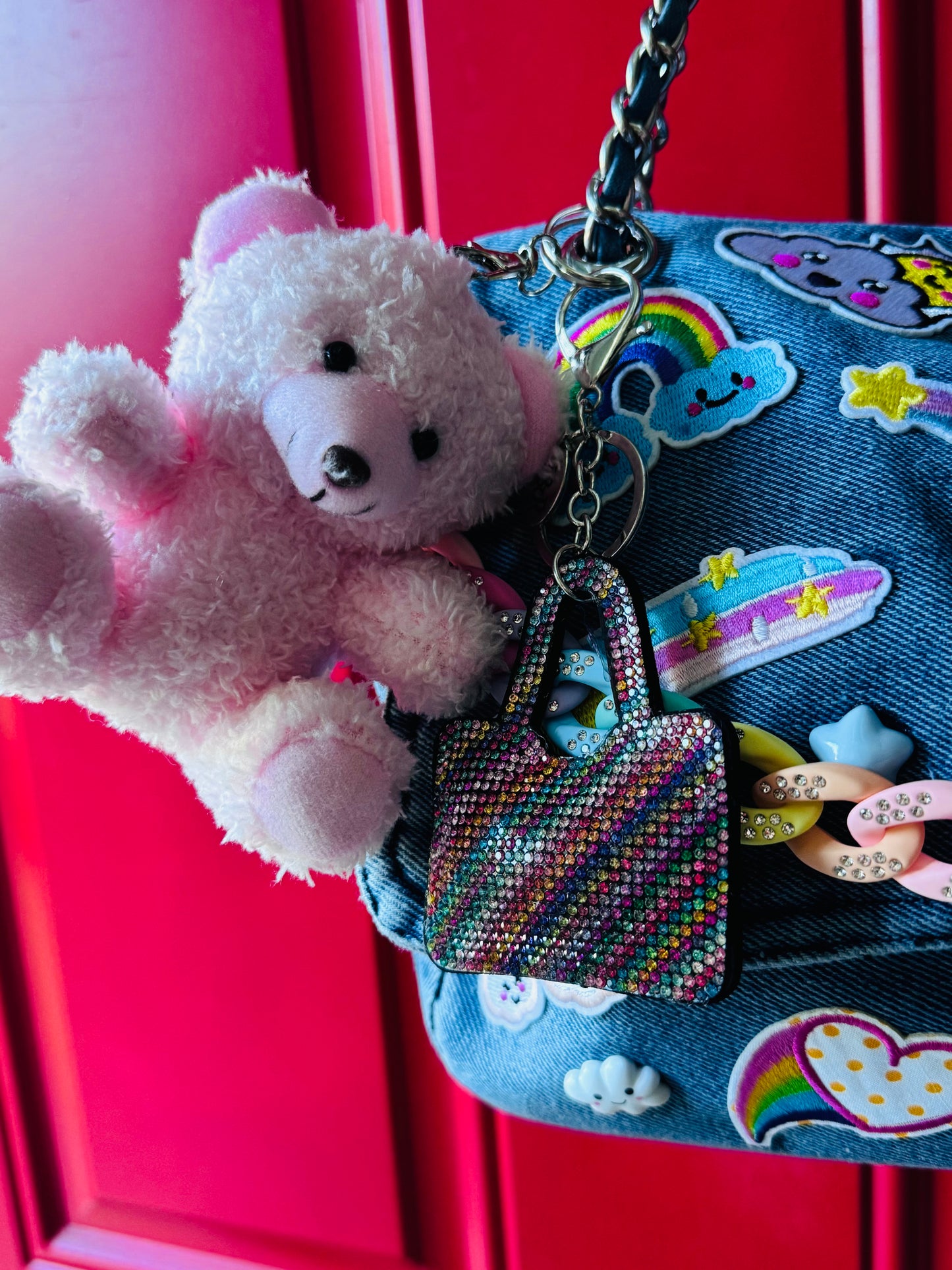 Heavy on the Rainbows Denim Handbag 🌈