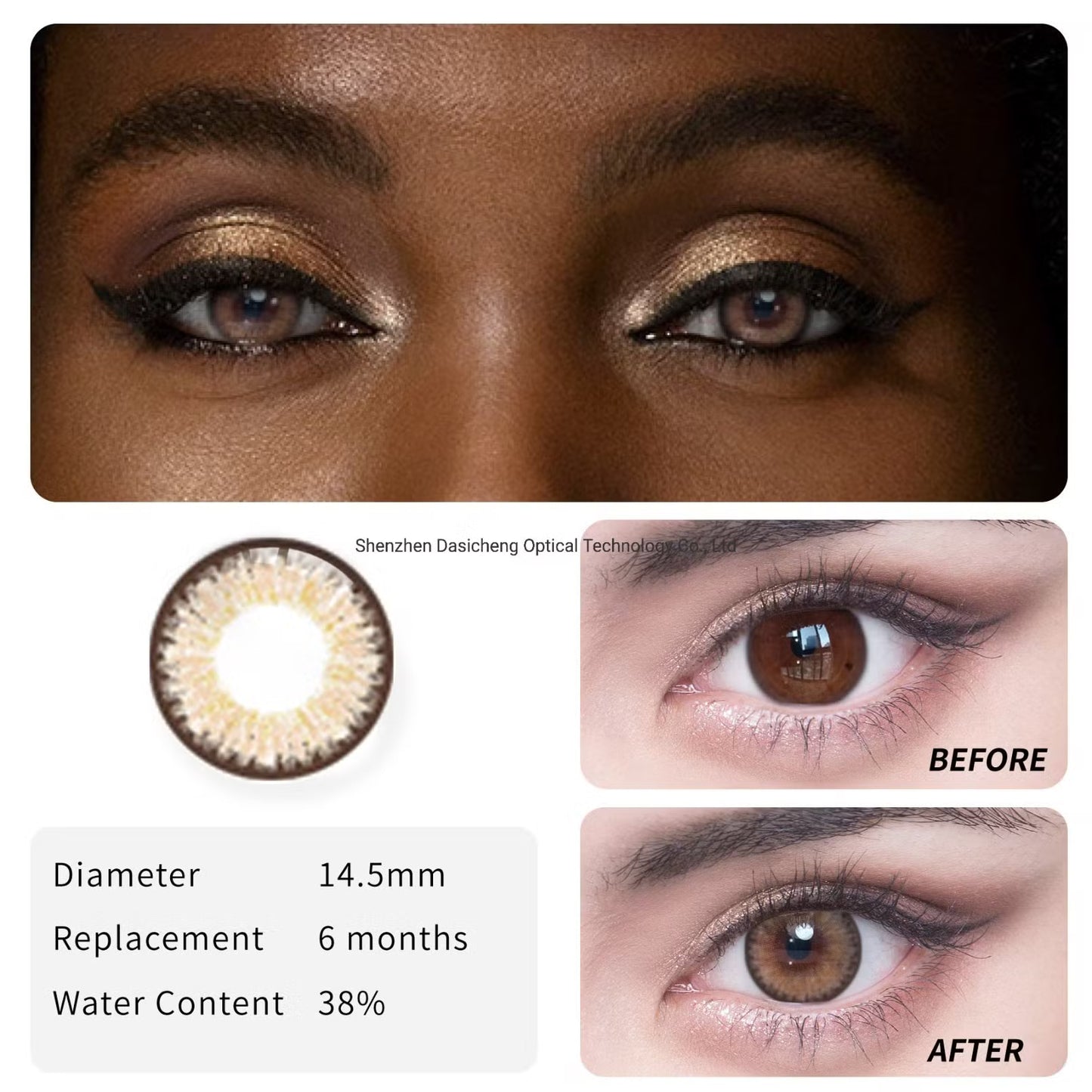 BrimBrown Non-prescription Contact Lenses