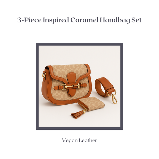 3-Piece Inspired Caramel Handbag Set