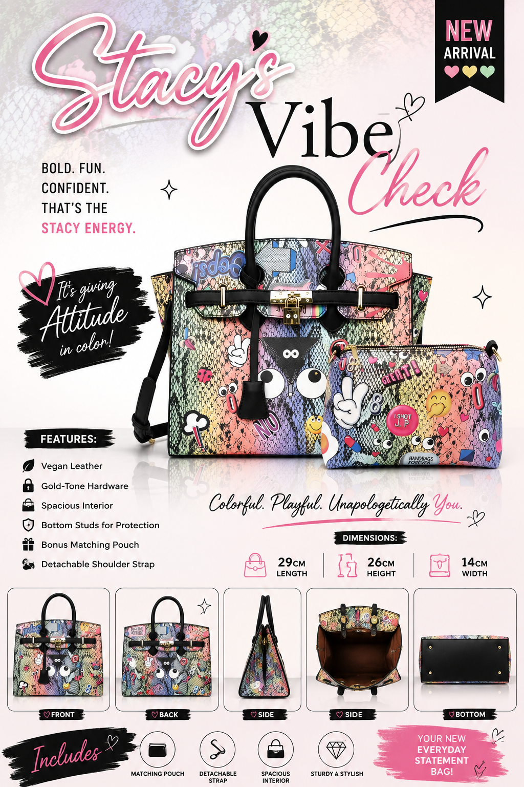 Stacy's Vibe Check Graffiti Eye Theme Bag