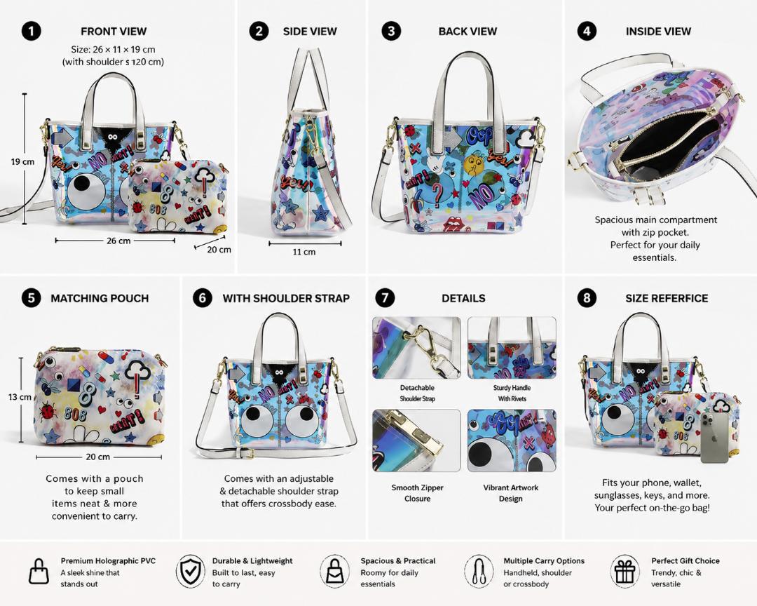 Y2K Holographic Tote