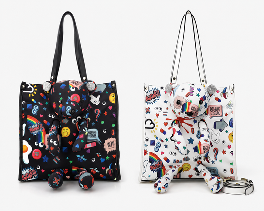 Eyes on The Bear Tote (In black or white)