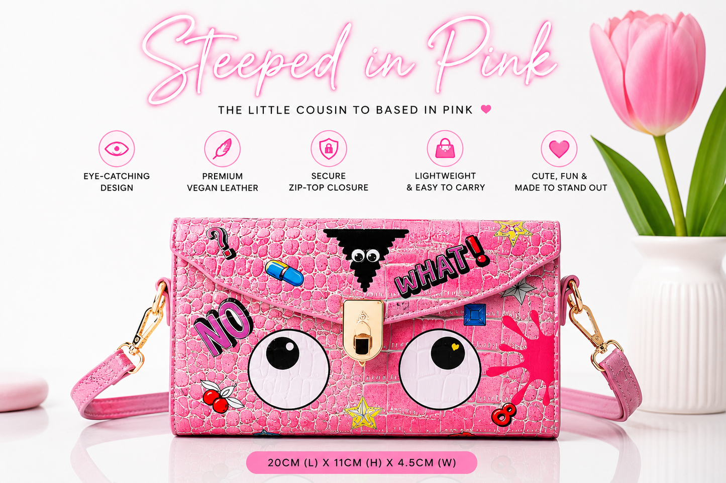 Steeped in Pink Eye Theme Crossbody