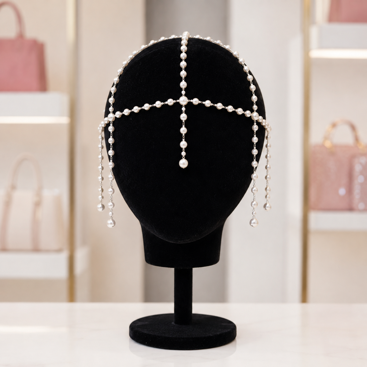 The Pearl Agenda: Pearl Tie Necklace & Headpiece Set